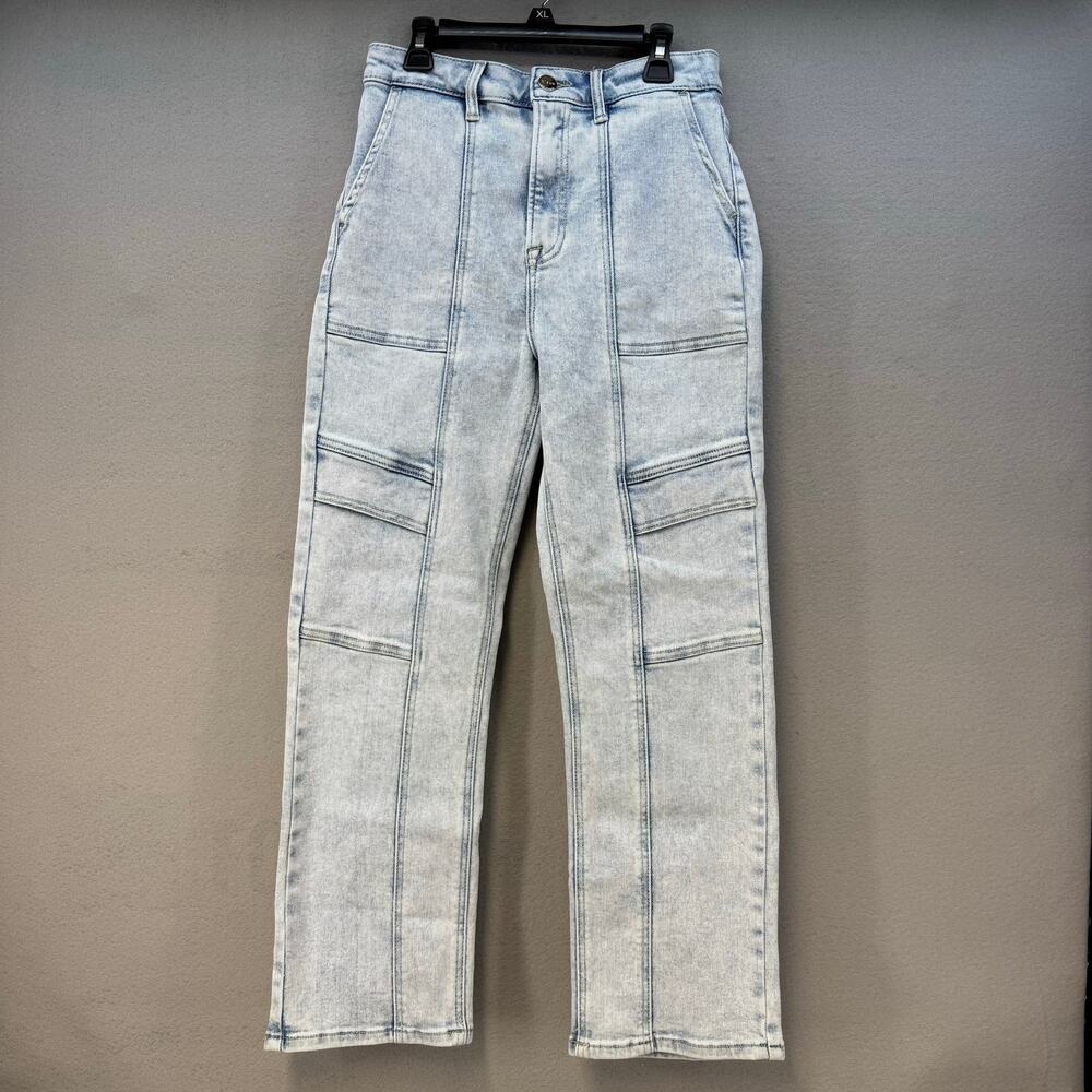 Risen Jeans Women's 7/28 Light Blue High Rise Ankle Straight EUC